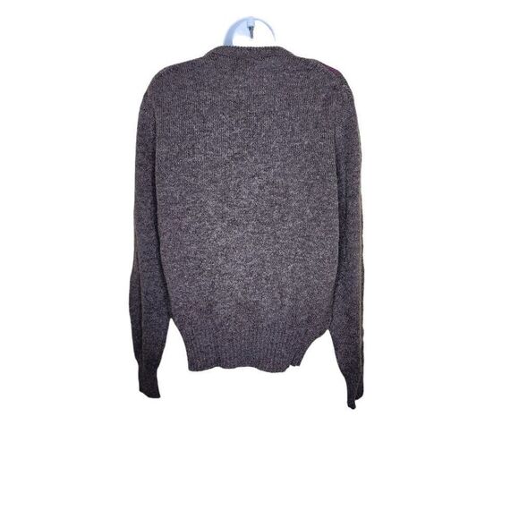 Vintage Argyle Crewneck Sweater Womens Size 2XL Gray Wool Purple Preppy School - Picture 4 of 5